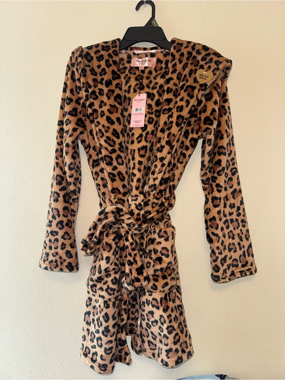 Juicy Couture leopard Print Hooded Robe - Brown & Black